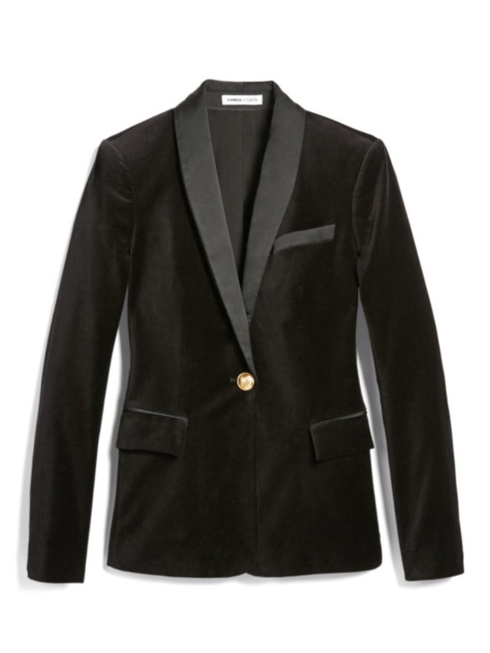 Express x Karla velvet blazer.  Black, size 16
